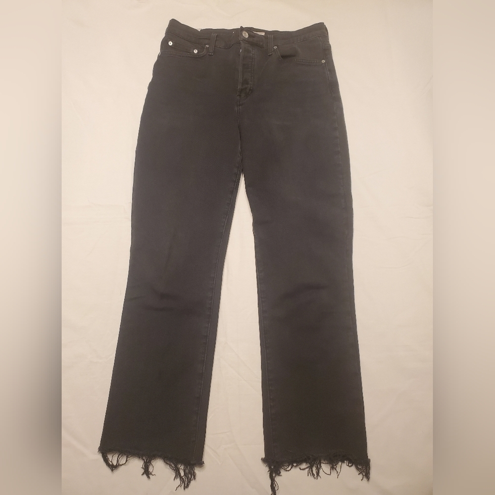 Frank And Eileen Cork Worn Black Raw Hem High Rise Denim Women's Jeans Size 30
